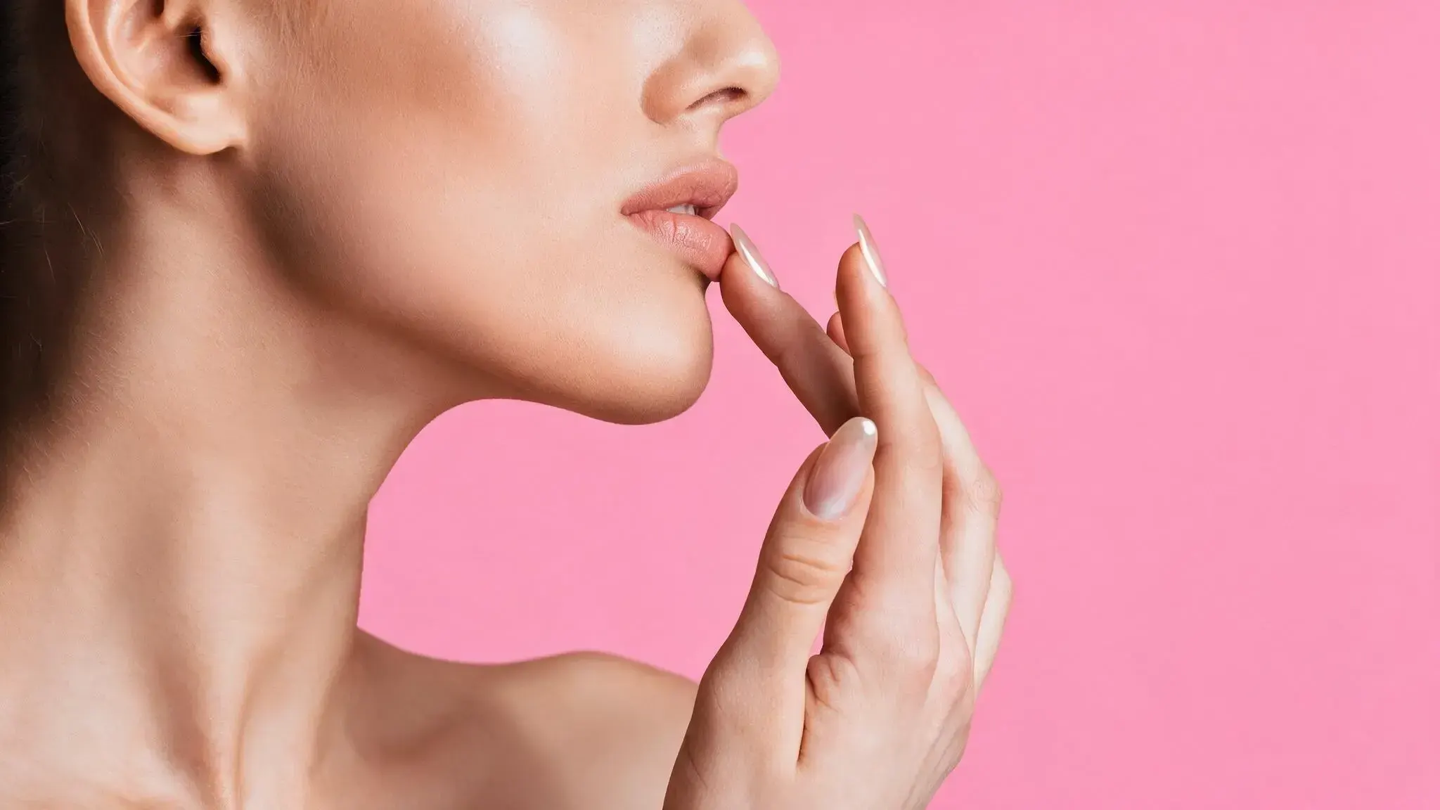 Woman with softly enhanced natural lips at Healthy Enhancements in Wellington, FL