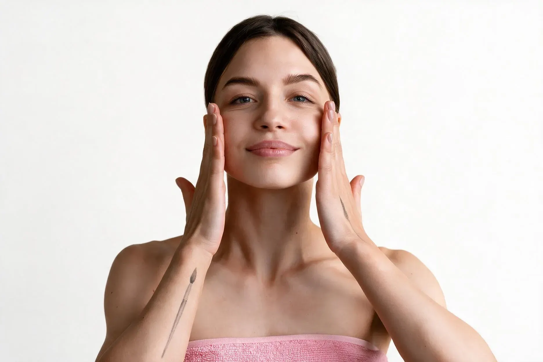 Woman with refreshed, smoother under eyes after under eye filler at Healthy Enhancements Wellington, FL